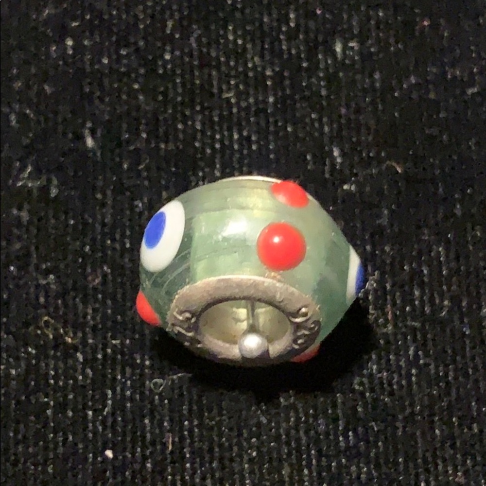 Sterling Silver Murano Glass Bead Vintage